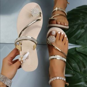 Sandals with Rhinestone decor